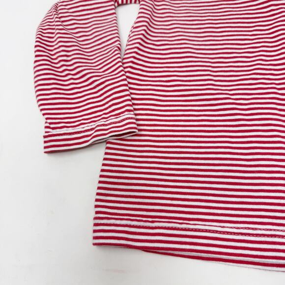 Bella Bliss Boys 3T Red White Striped Pima Half Zip Pullover Cotton Long Sleeve - Picture 6 of 10